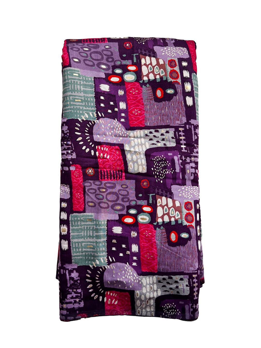 

NK Textiles Abstract Printed Unstitched Dress Material, Purple
