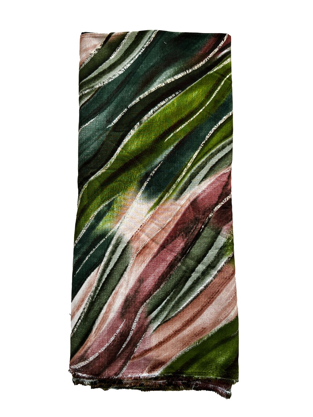 

NK Textiles Leheriya Printed Unstitched Dress Material, Green
