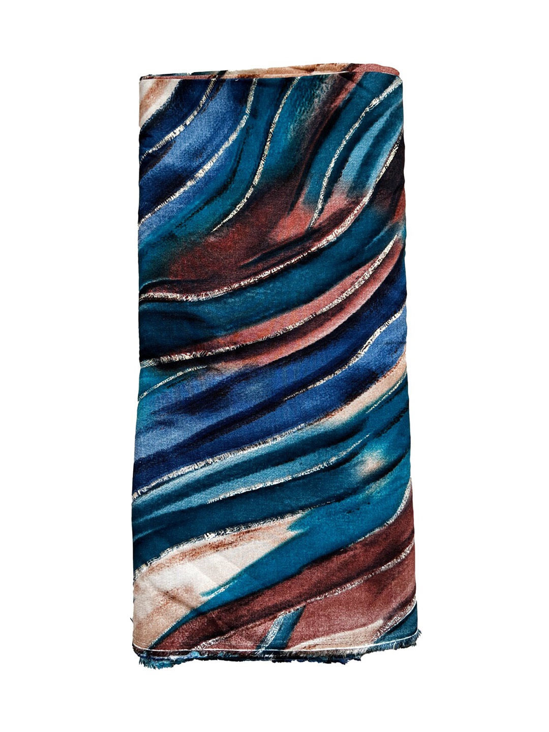 

NK Textiles Abstract Printed Unstitched Dress Material, Turquoise blue