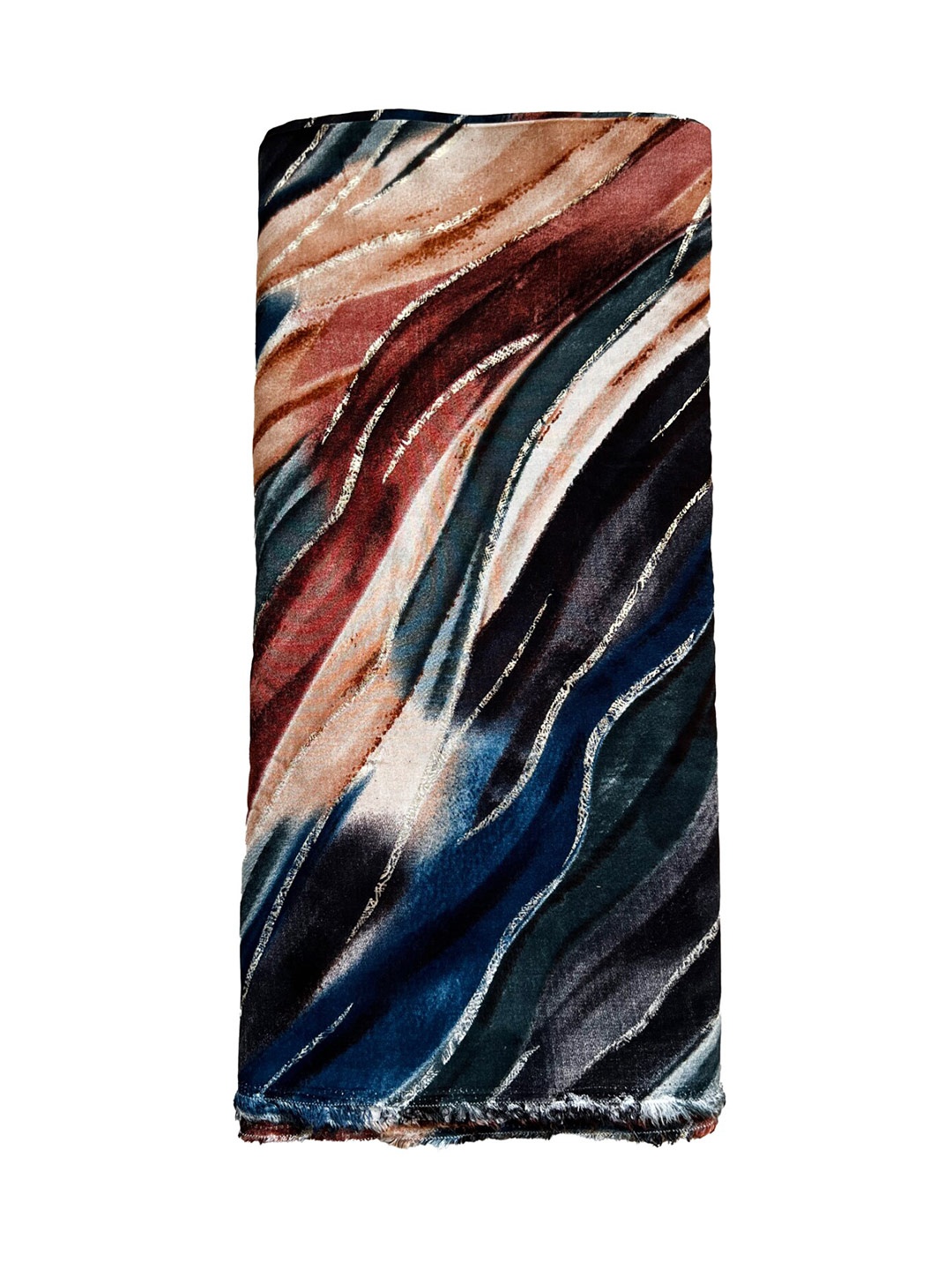 

NK Textiles Abstract Printed Unstitched Dress Material, Navy blue