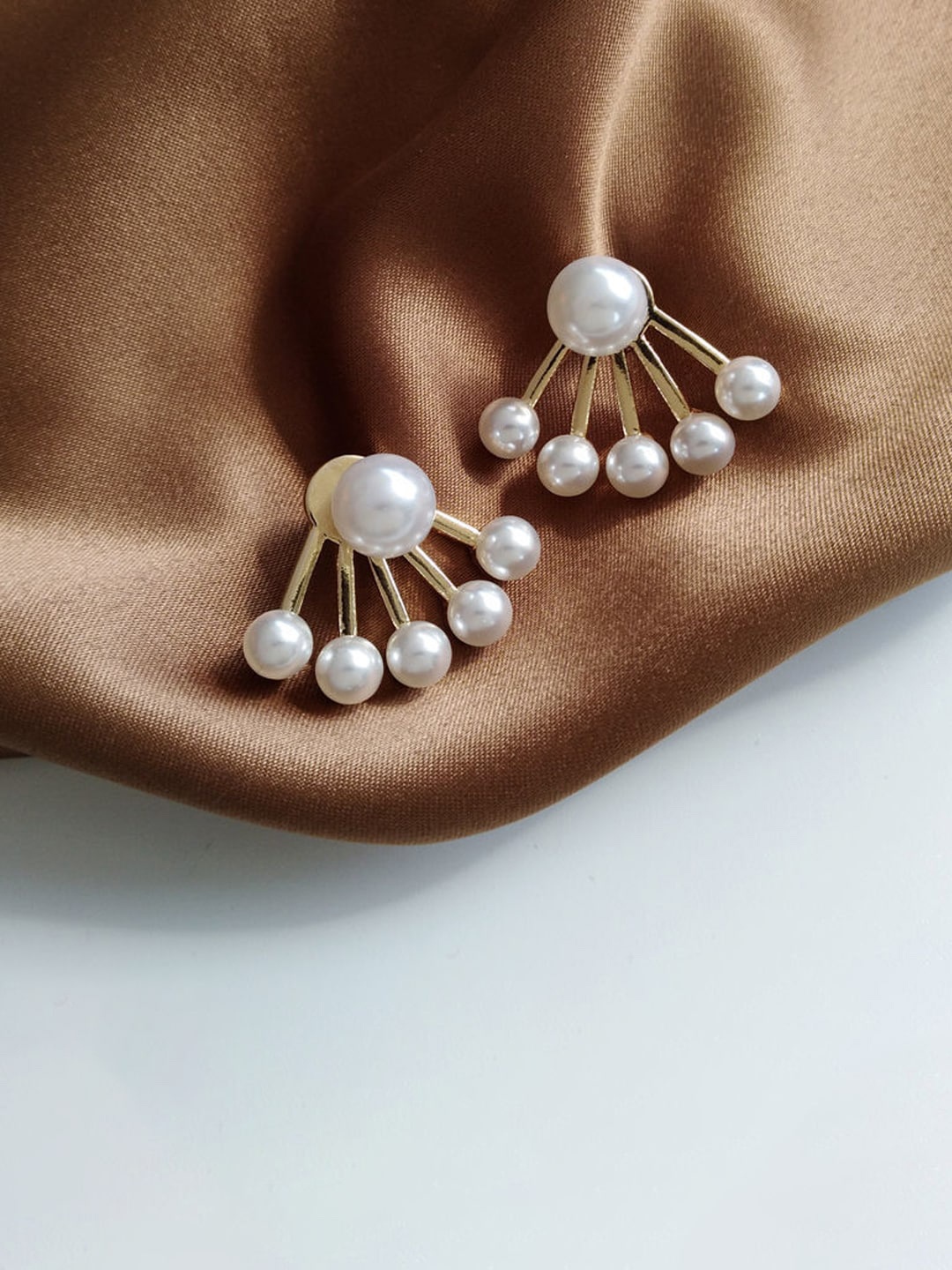

Krelin Gold Plated Stone Studded & Beaded Studs Earrings