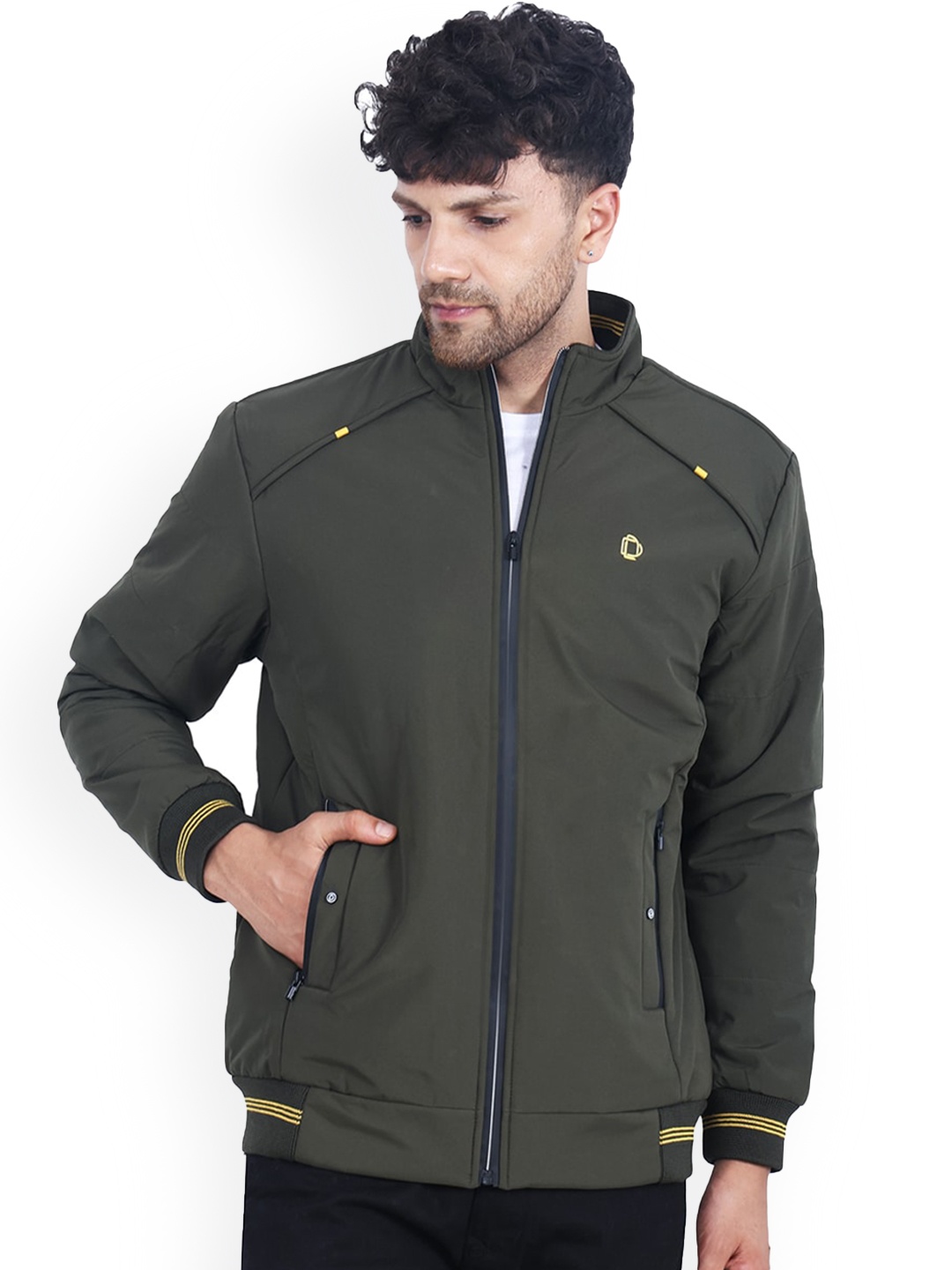 

Dollar Socks Water Resistant Long Sleeves Bomber Jacket, Green
