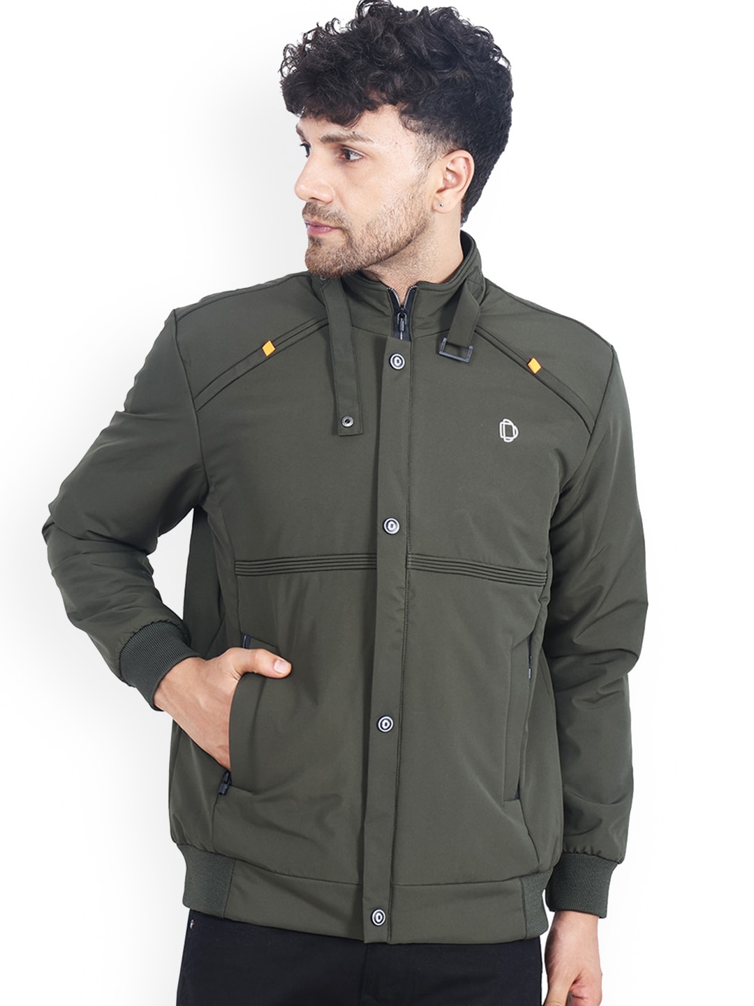 

Dollar Socks Water Resistant Long Sleeves Bomber Jacket, Green
