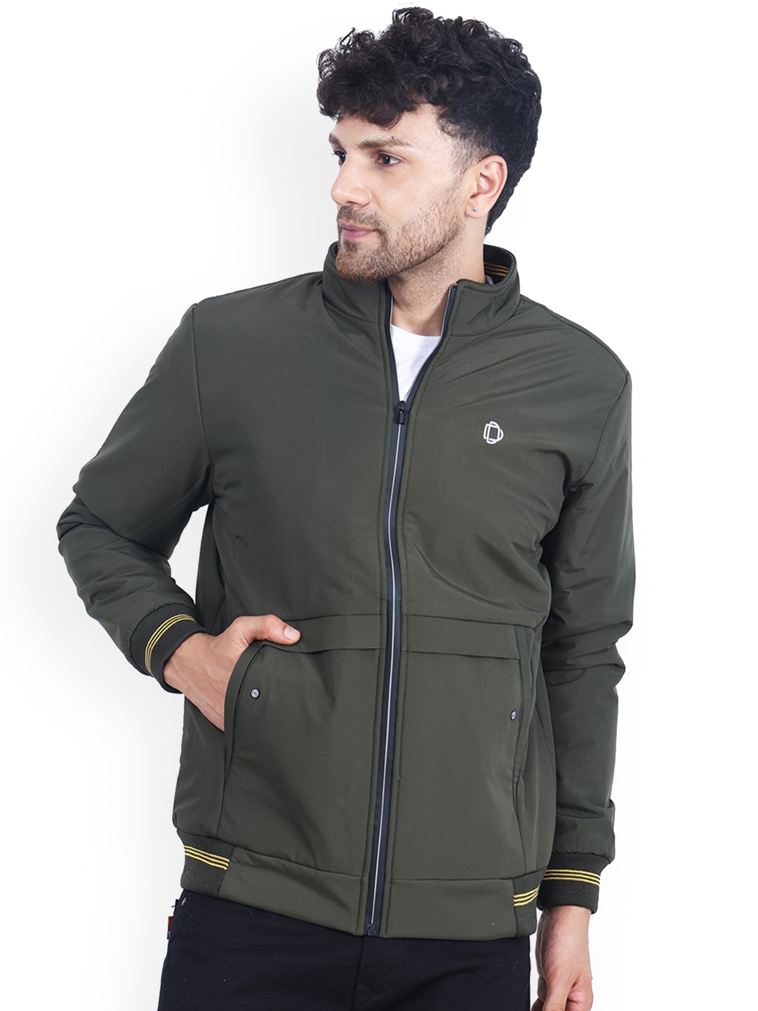 

Dollar Socks Water Resistant Long Sleeves Bomber Jacket, Green
