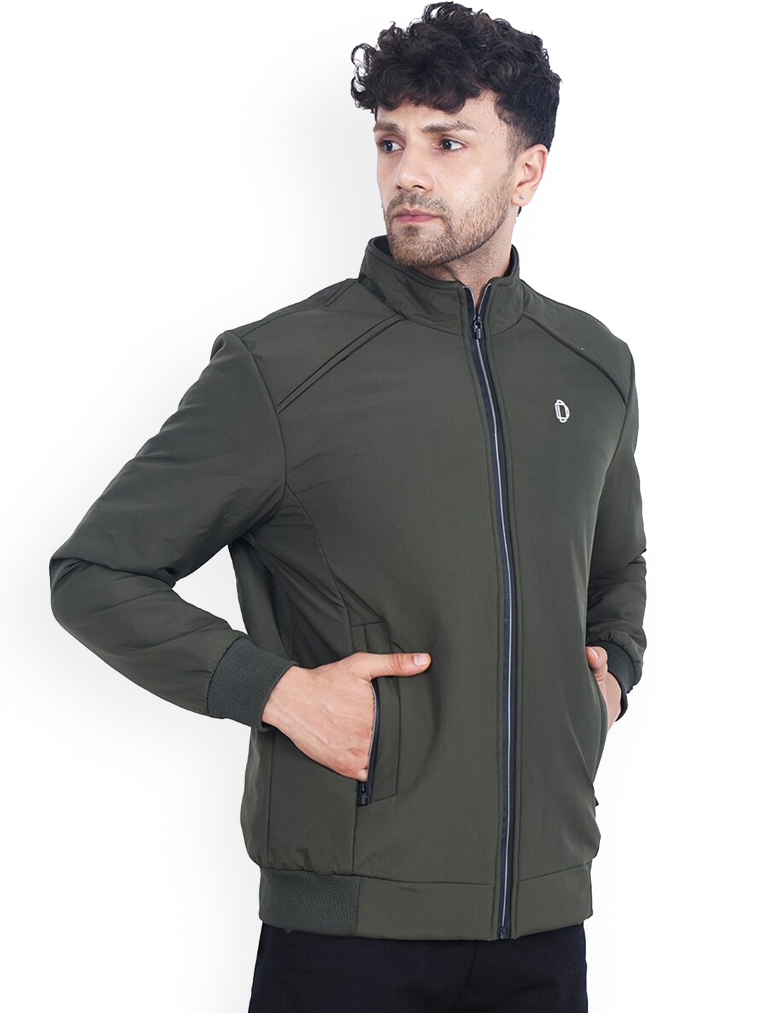 

Dollar Socks Water Resistant Long Sleeves Bomber Jacket, Green