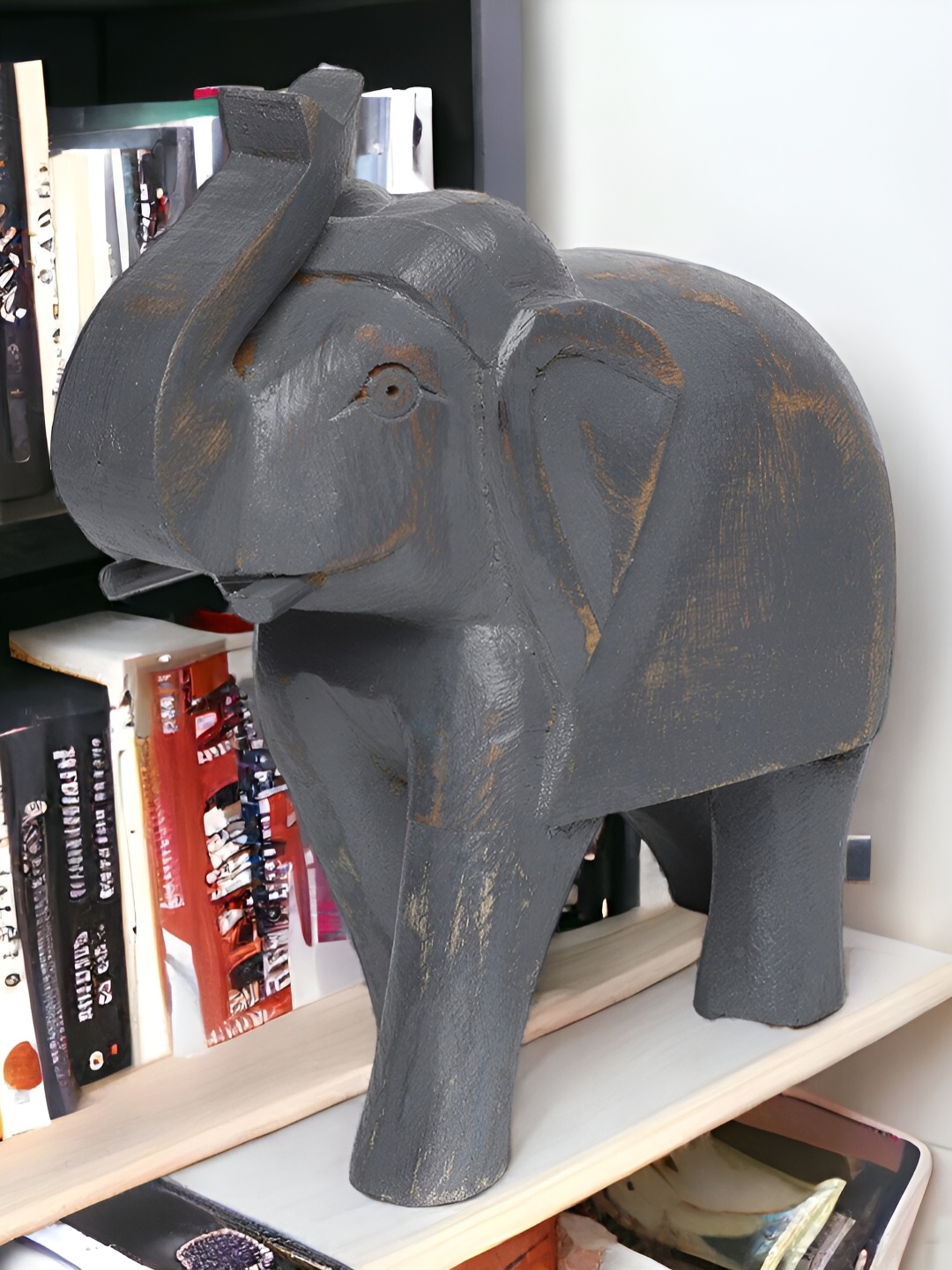 

THE COCOTIER Grey Elephant Figurine Wooden Showpiece