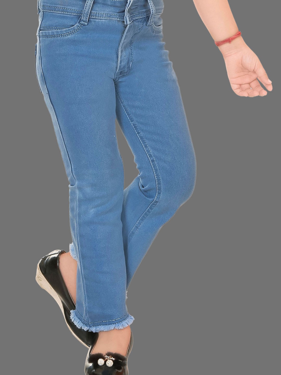 

BAESD Girls Straight Fit Stretchable Cotton Jeans, Blue