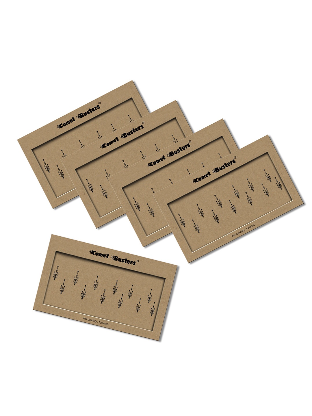 

Comet Busters Set Of 5 Handcrafted Traditional Designer Bindi - Black BIN021