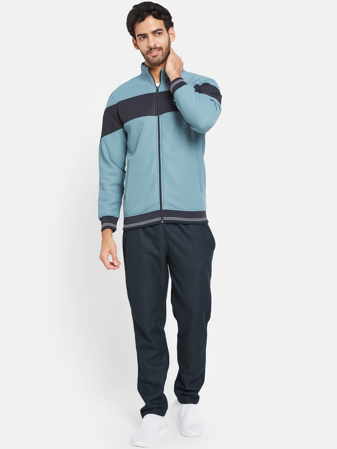 

Octave Mock Collar Fleece Tracksuits, Blue