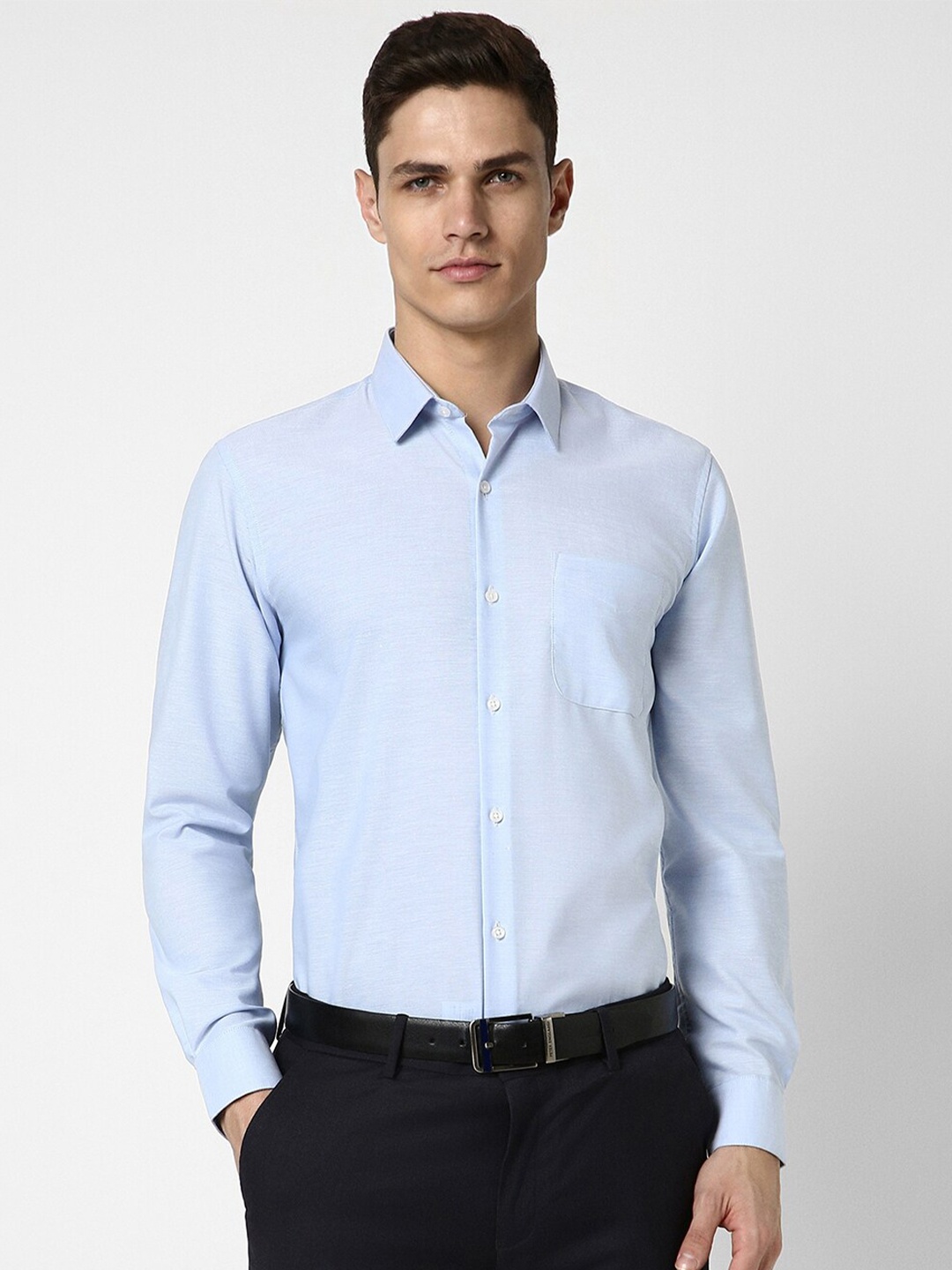 

Peter England Slim Fit Spread Collar Formal Shirt, Blue