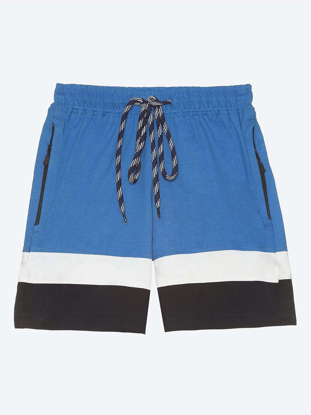 

2Bme Boys Colourblocked Cotton Shorts, Blue