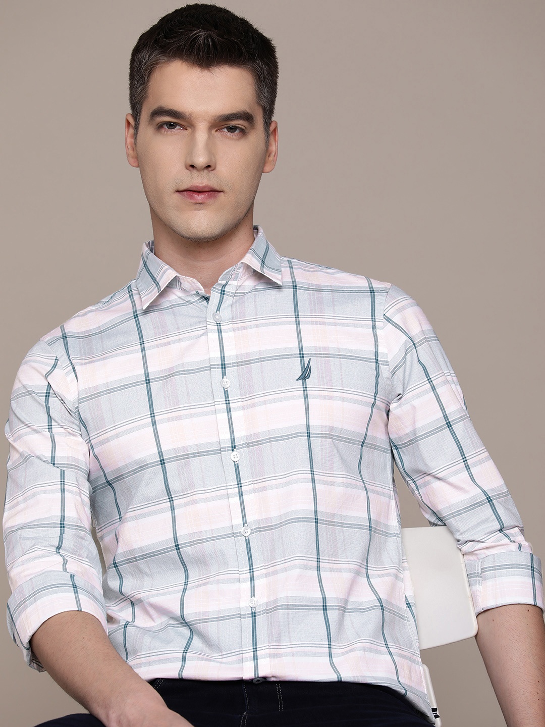 

Nautica Slim Fit Tartan Checked Casual Shirt, Blue