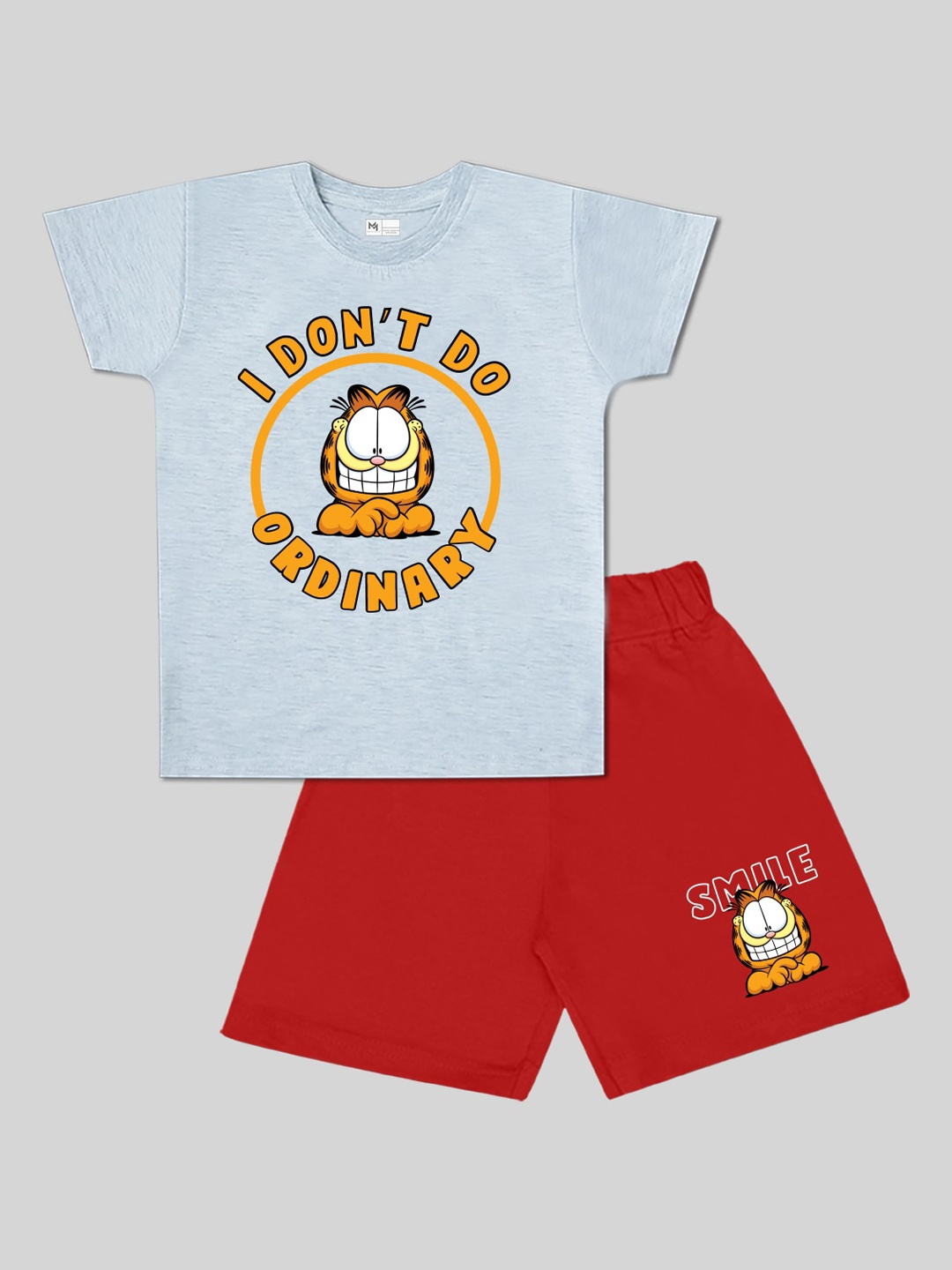 

Minute Mirth Boys Printed Pure Cotton T-shirt With Shorts, Blue
