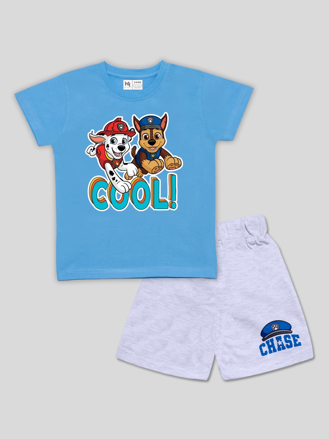 

Minute Mirth Infant Boys Paw Patrol Printed Pure Cotton T-shirt With Shorts, Blue