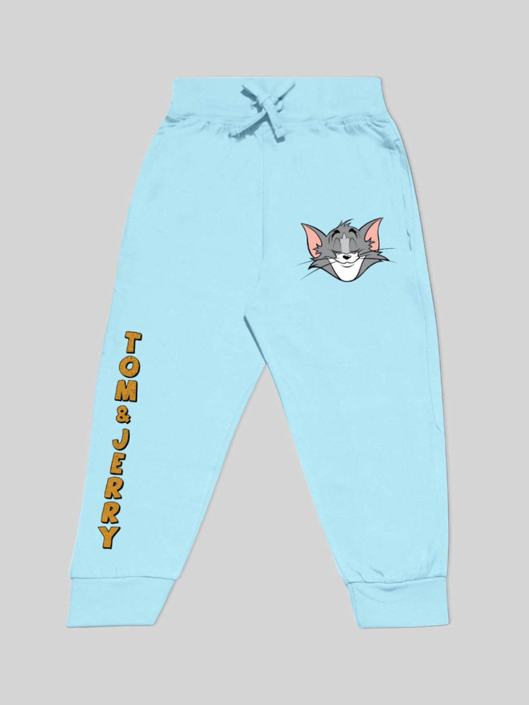 

Minute Mirth Boys Tom & Jerry Printed Pure Cotton Joggers, Blue