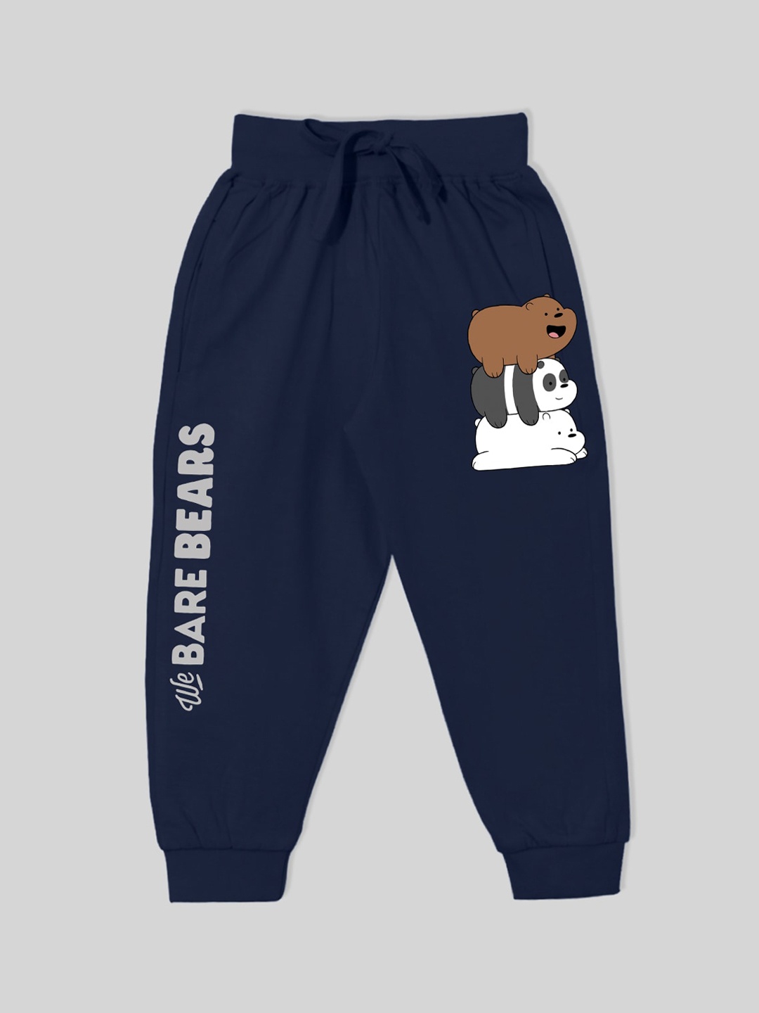 

Minute Mirth Boys Bare Bears Printed Pure Cotton Joggers, Navy blue