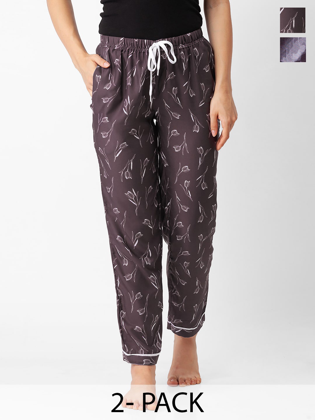 

NOIRA Pack Of 2 Printed Lounge Pants, Brown