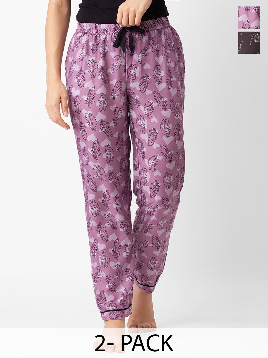 

NOIRA Pack Of 2 Printed Lounge Pants, Brown