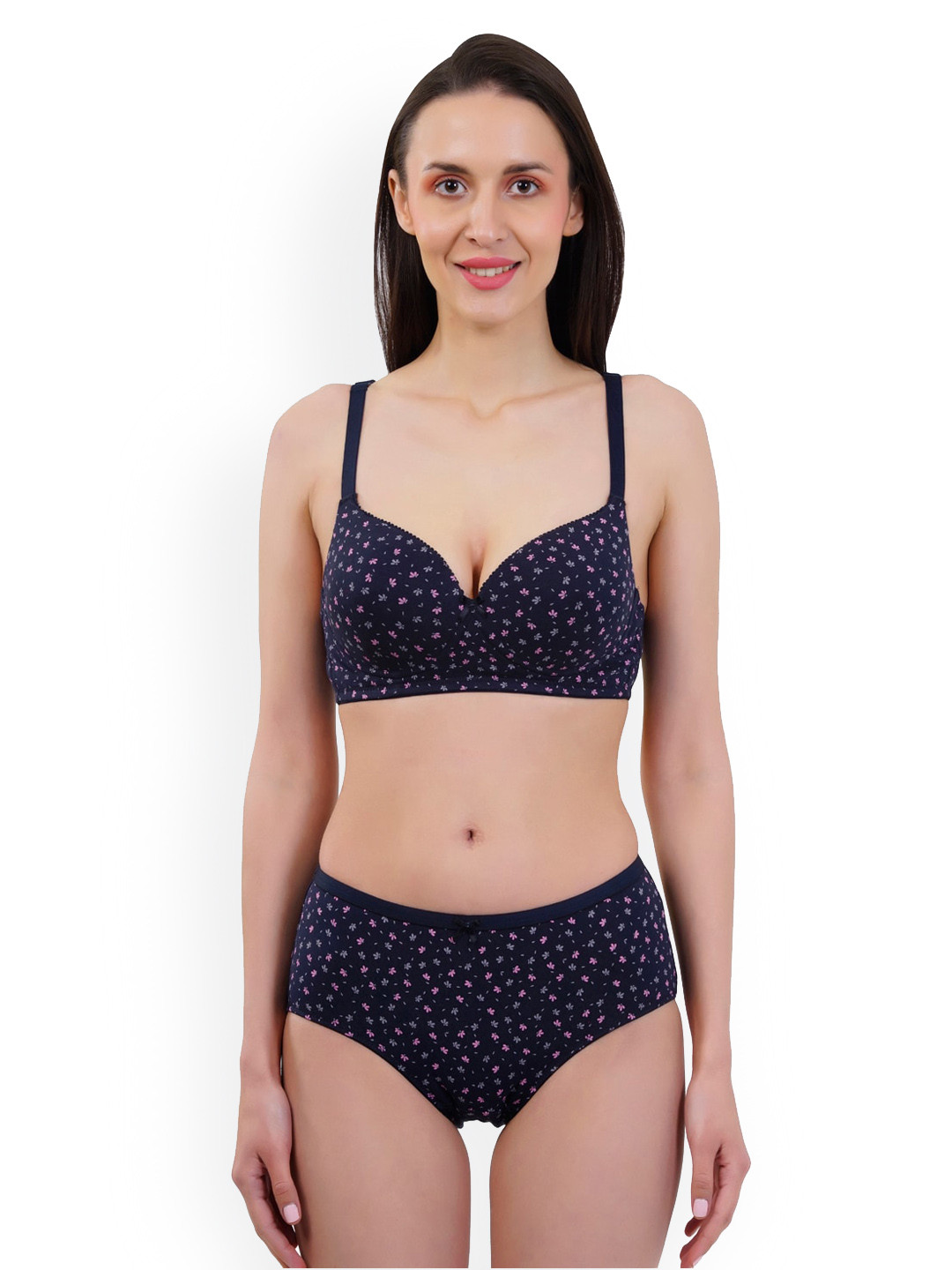 

Eve's Beauty Printed Seamless Lingerie Set diamond_set_navy, Navy blue