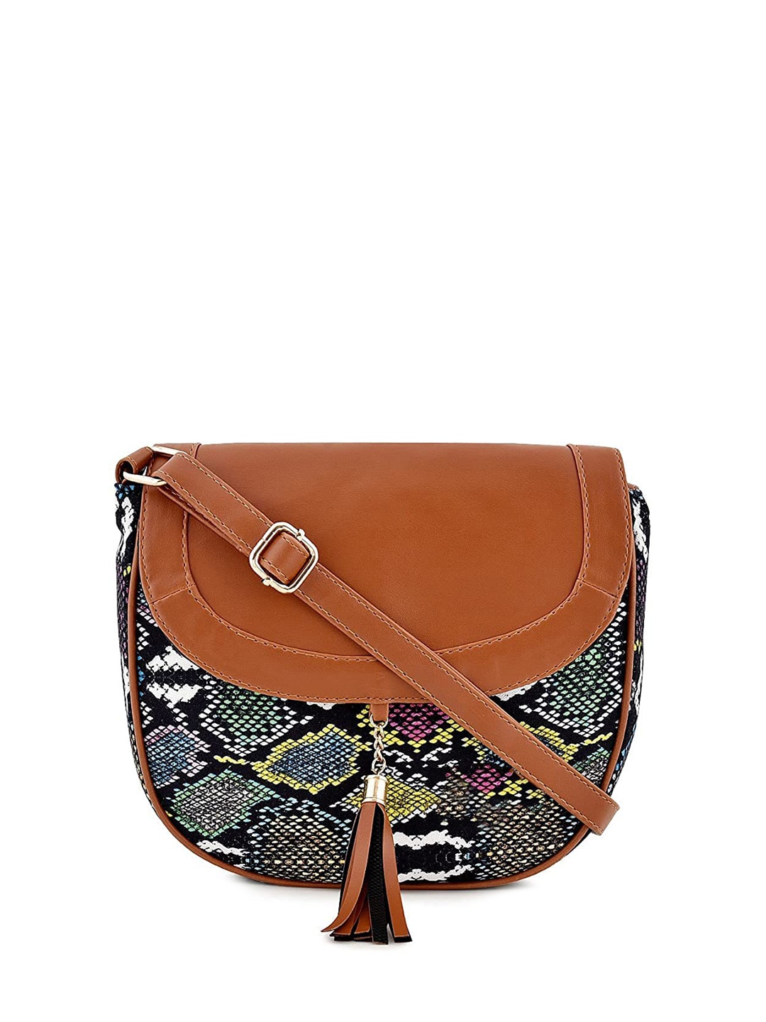 

Anouk Canvas Printed Sling Bag, Black