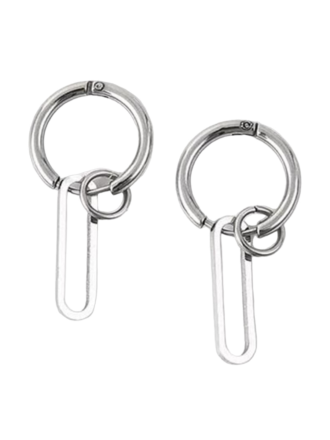 

The Roadster Lifestyle Co. Men Textured Hoop Earrings, Silver