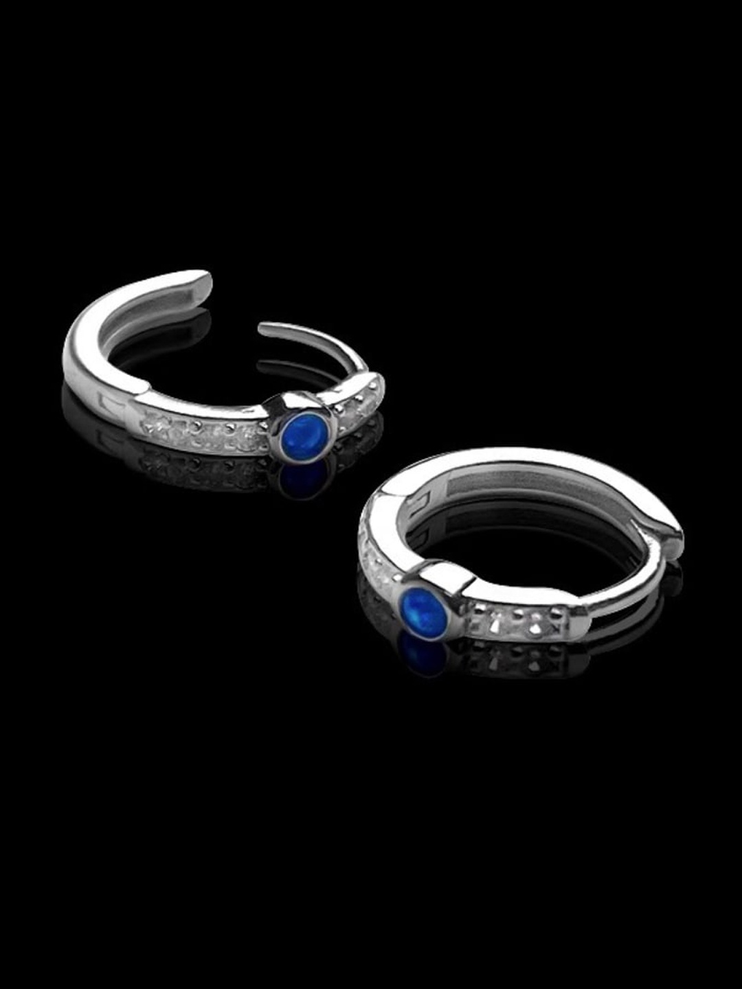

The Roadster Lifestyle Co. Men Silver Toned Stone Studded Hoop Earrings