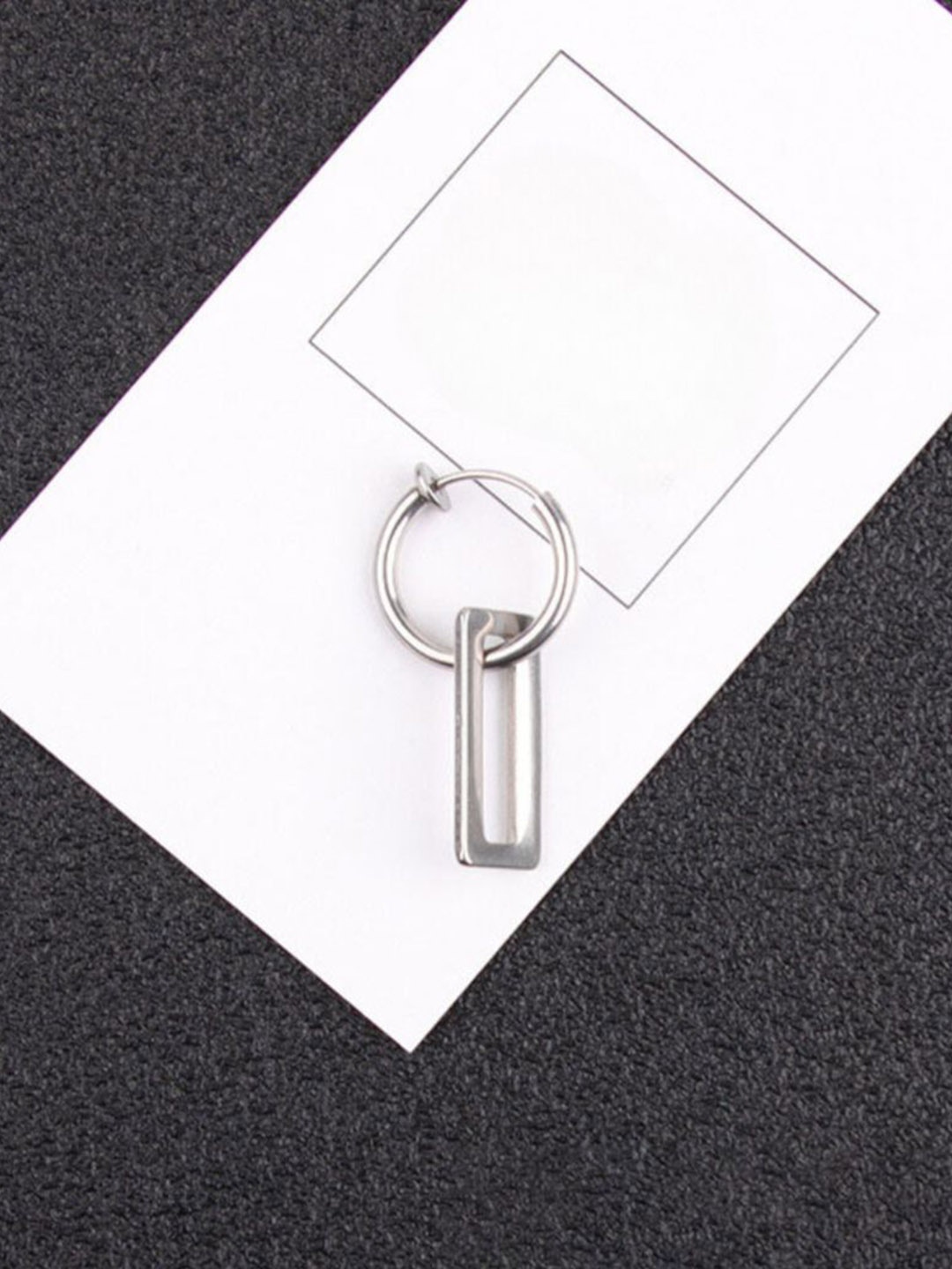 

The Roadster Lifestyle Co. Men Silver Toned Stainless Steel Hoop Earrings