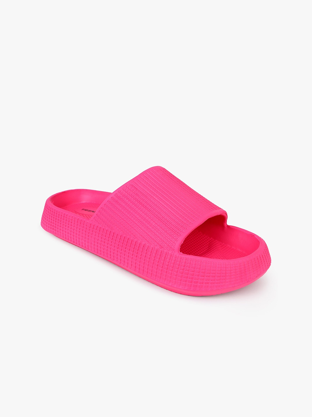 

Trenz Women Textured Sliders Flip Flops, Pink