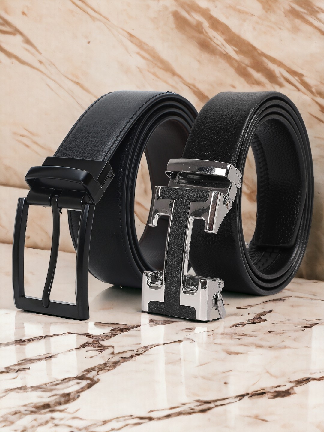 

CRUSSET Set Of 2 Reversible Formal PU Belt, Black