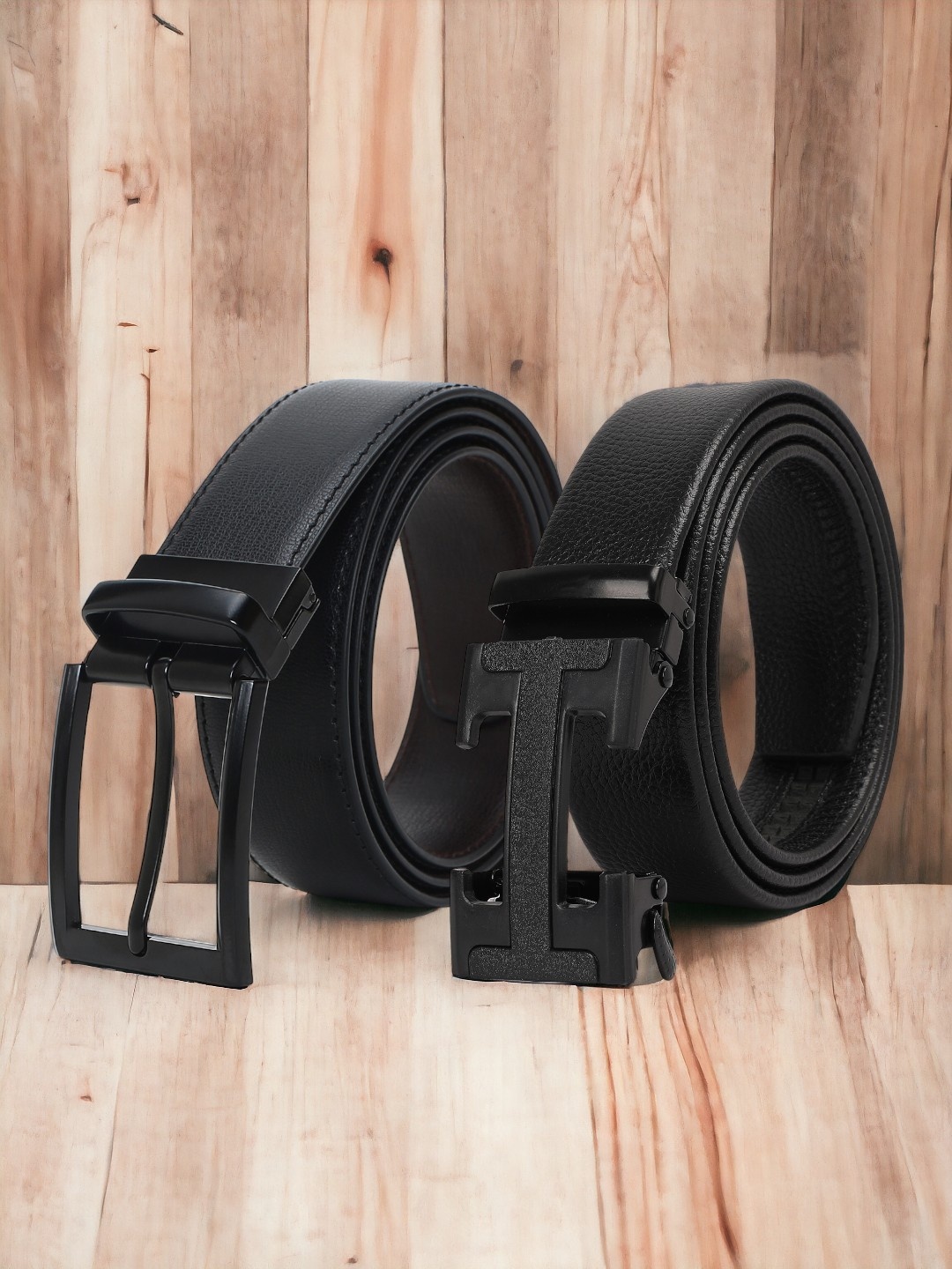 

CRUSSET Set Of 2 Reversible PU Belt, Black