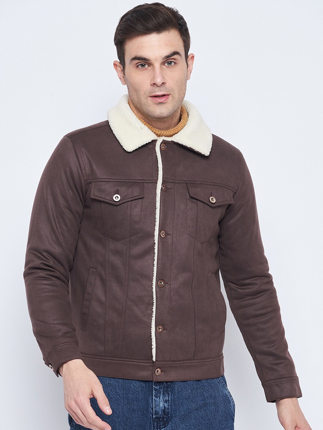 

CAMLA Spread Collar Denim Jacket, Brown