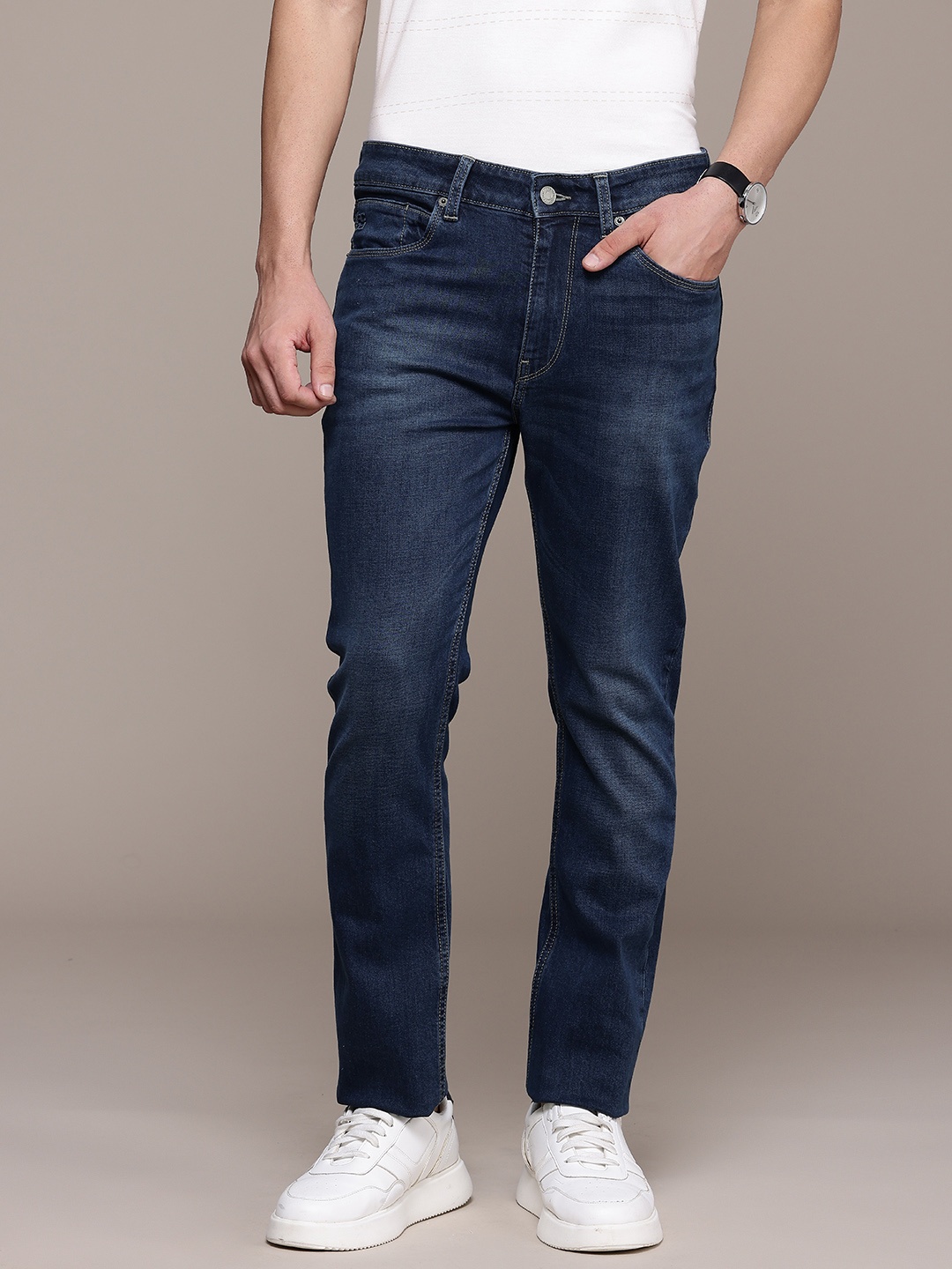 

French Connection Men Slim Fit Stretchable Jeans, Navy blue