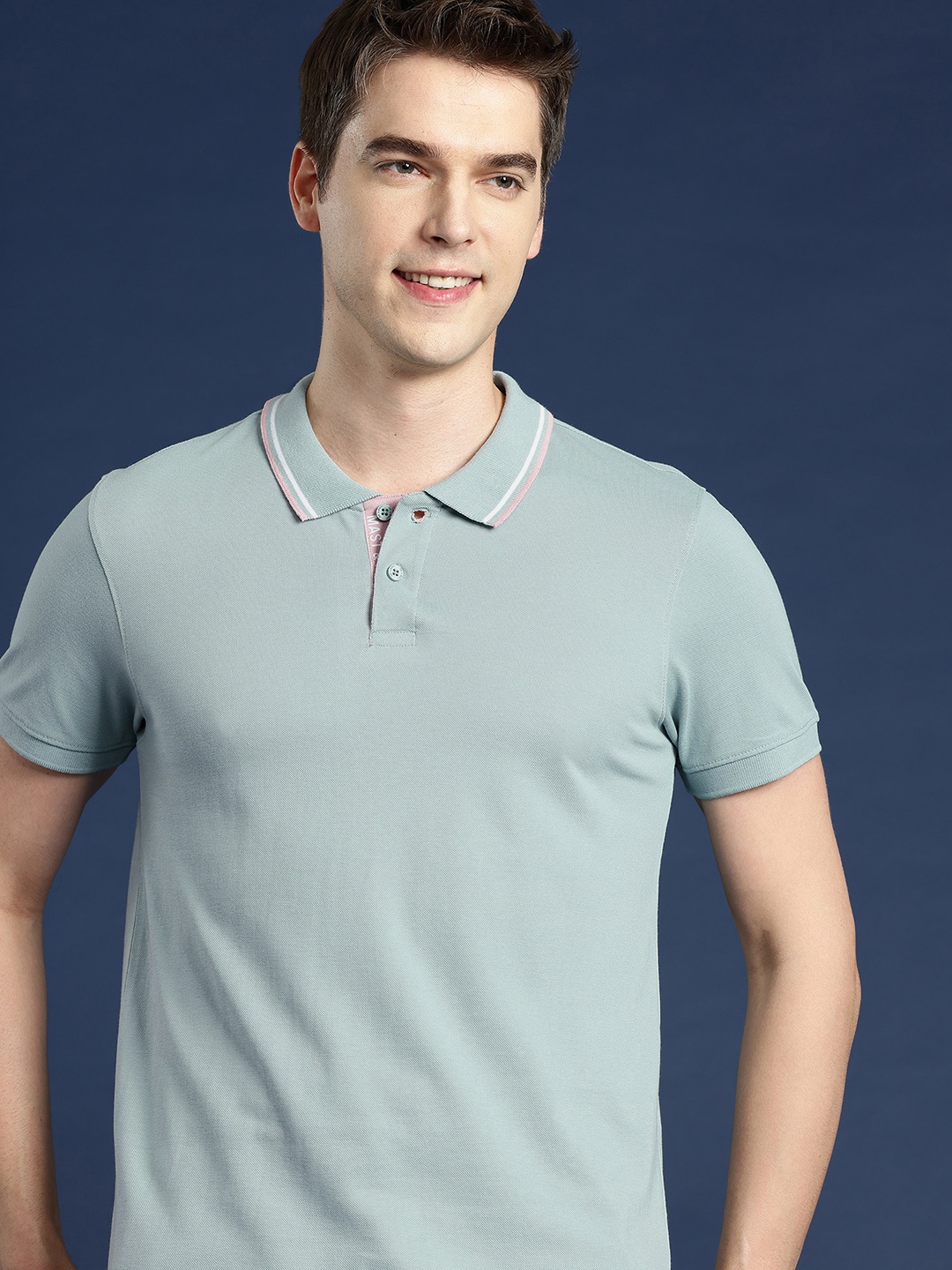 

Mast & Harbour Polo Collar T-shirt, Green