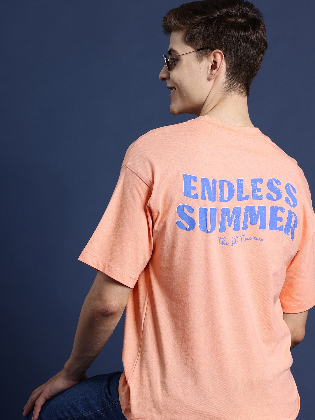 

Mast & Harbour Men Typography Printed T-shirt, Peach