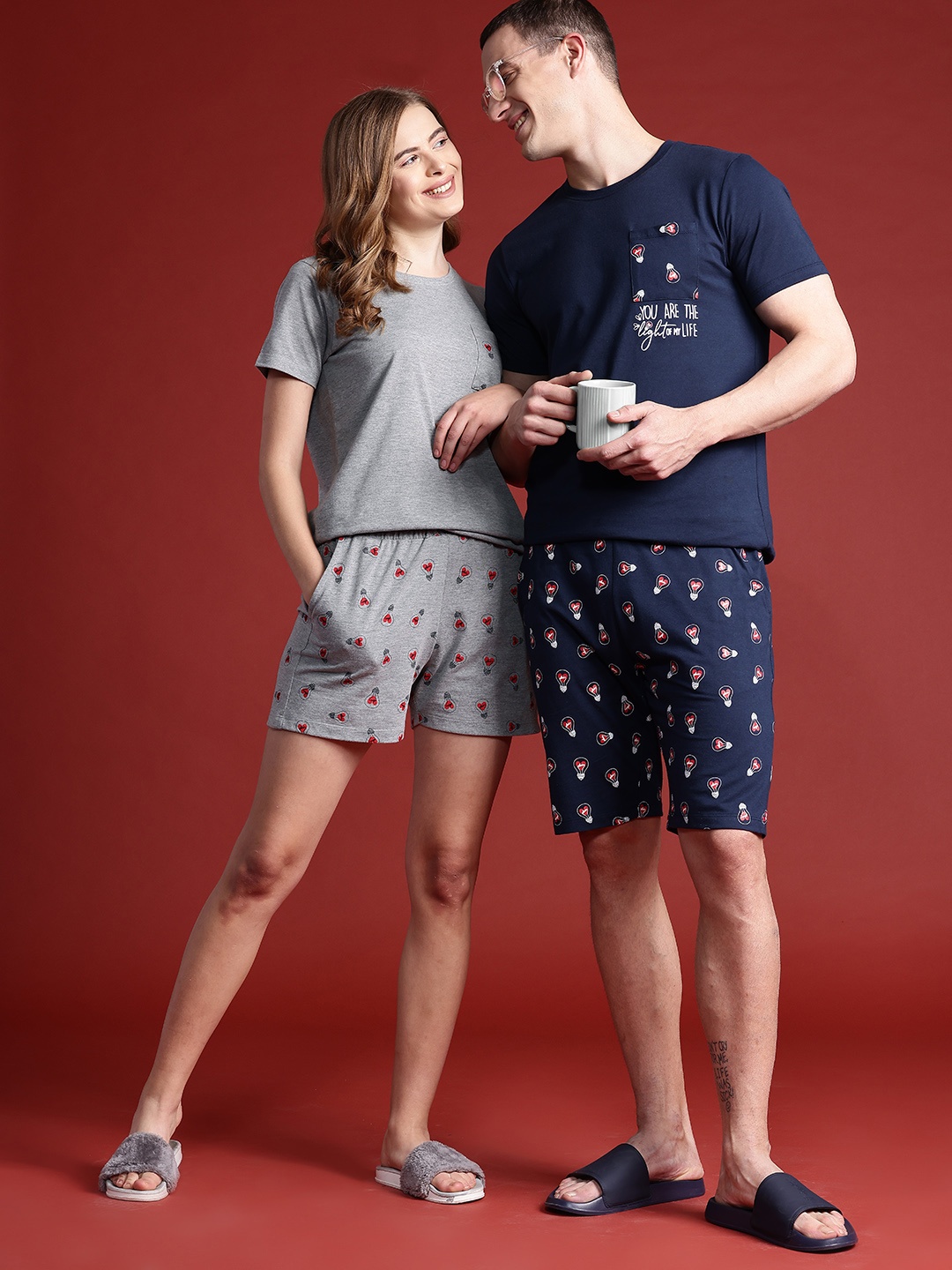 

Mast & Harbour Women Shorts Set, Grey melange