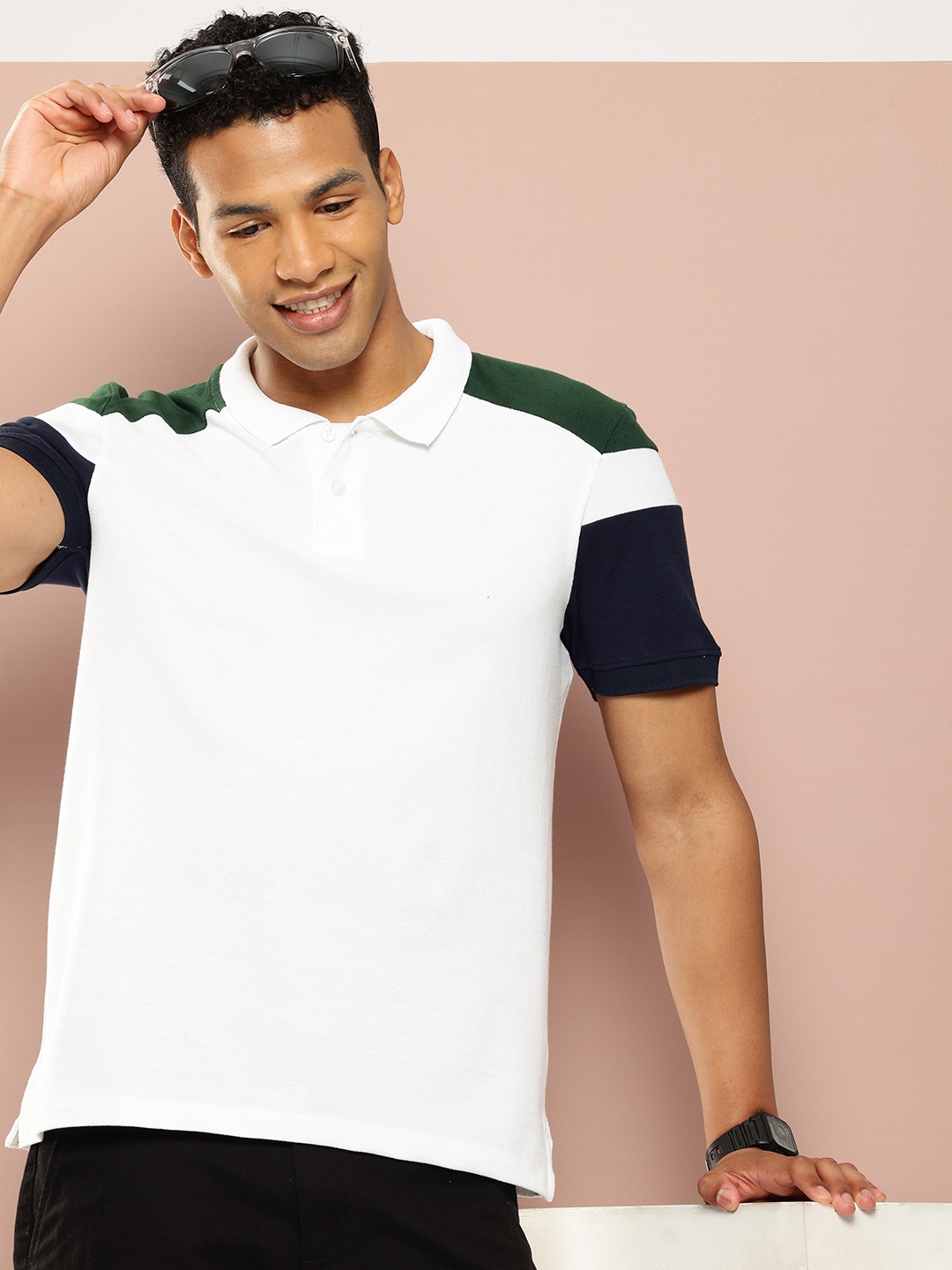 

Harvard Men Polo Collar Pure Cotton T-shirt, White