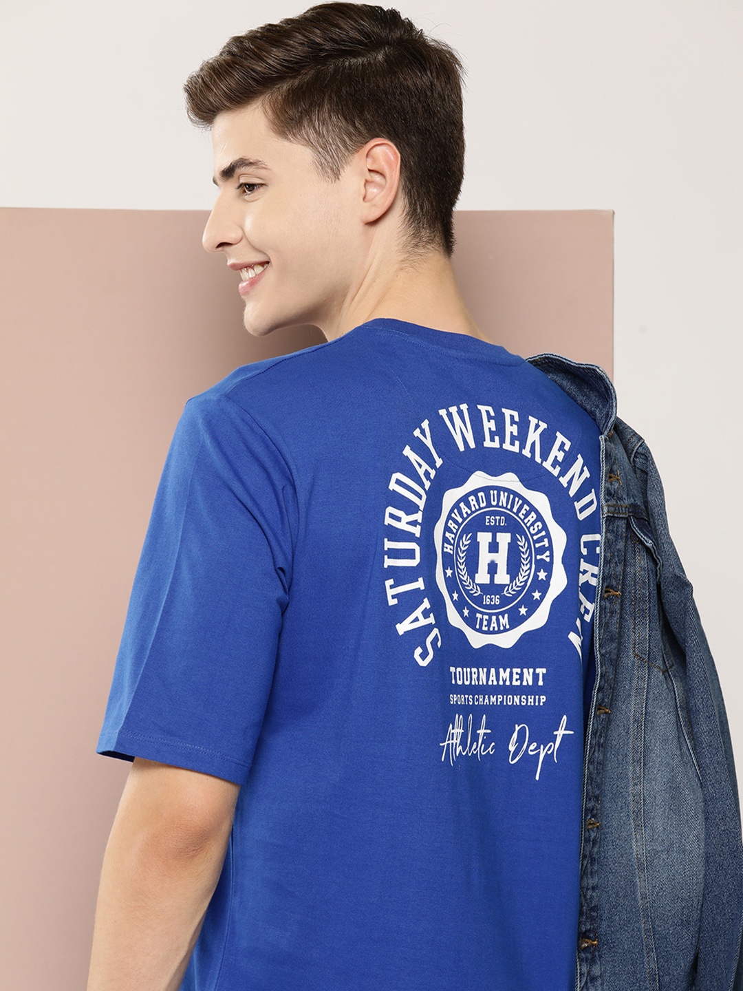 

Harvard Pure Cotton Printed T-shirt, Blue