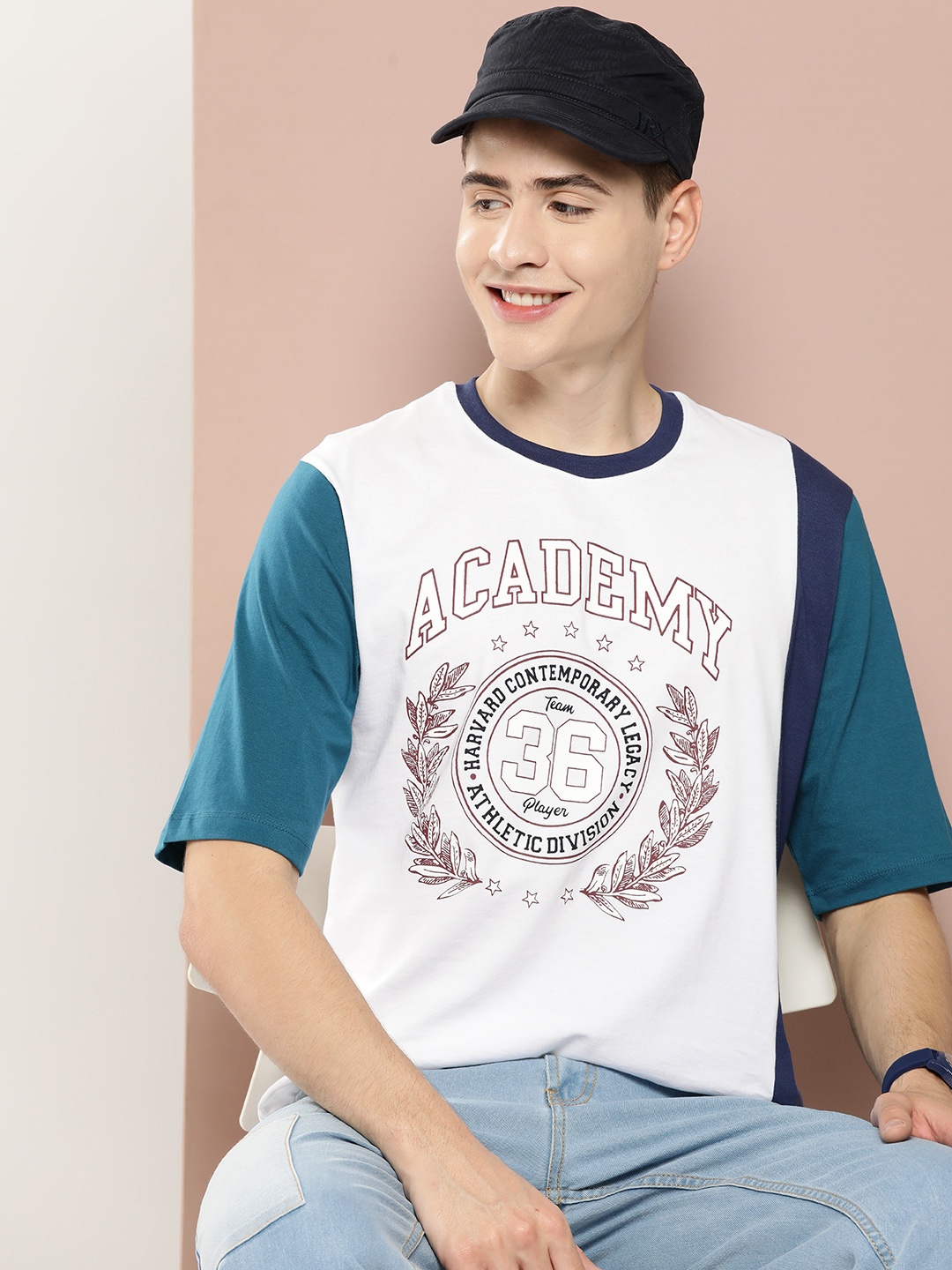 

Harvard Typography Printed Pure Cotton T-shirt, White