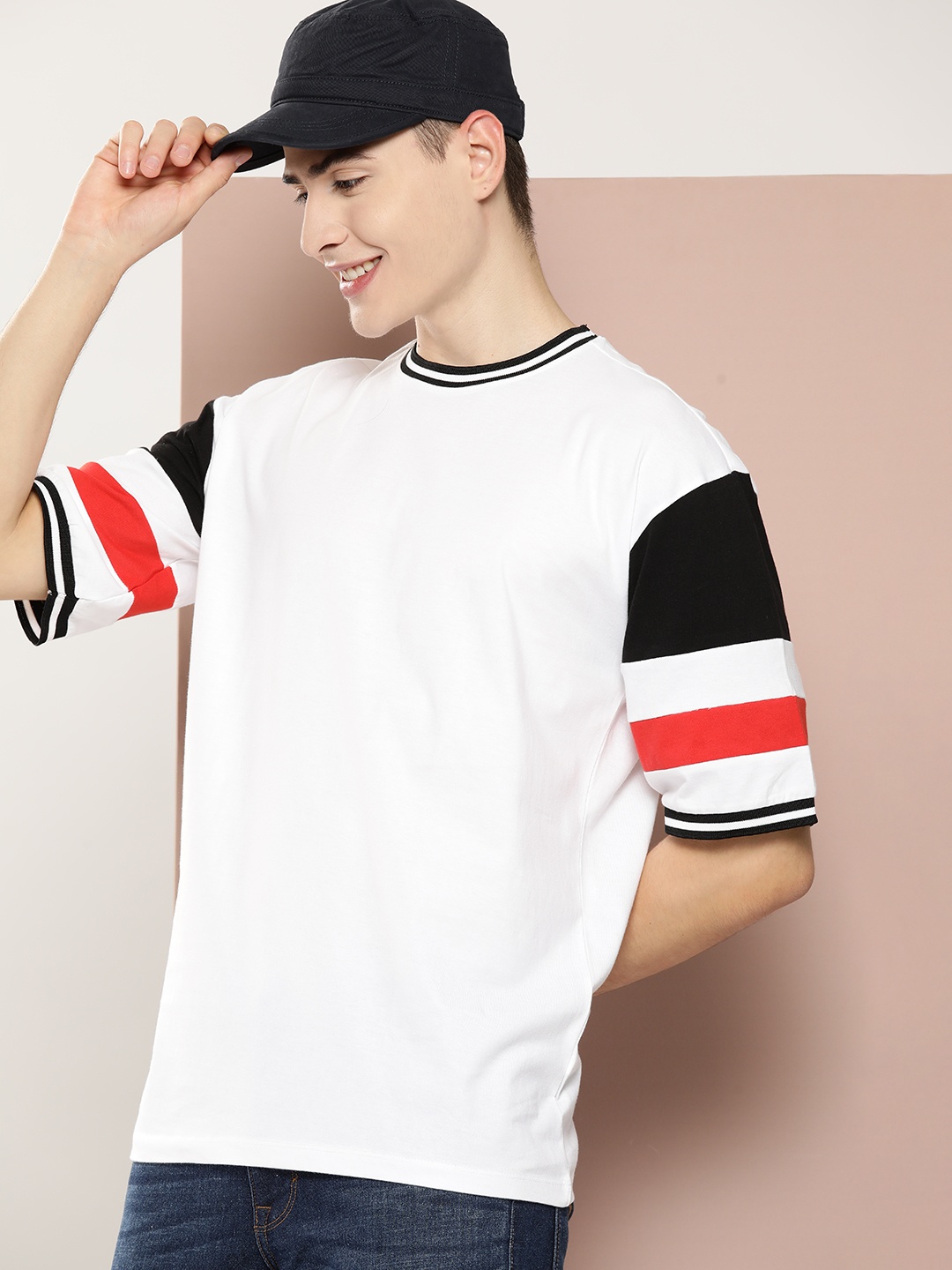 

Harvard Stripe Detail Pure Cotton T-shirt, White
