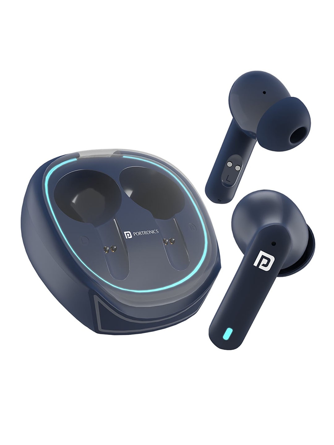 

Portronics True Wireless Earbuds with 4HD ENC, Blue