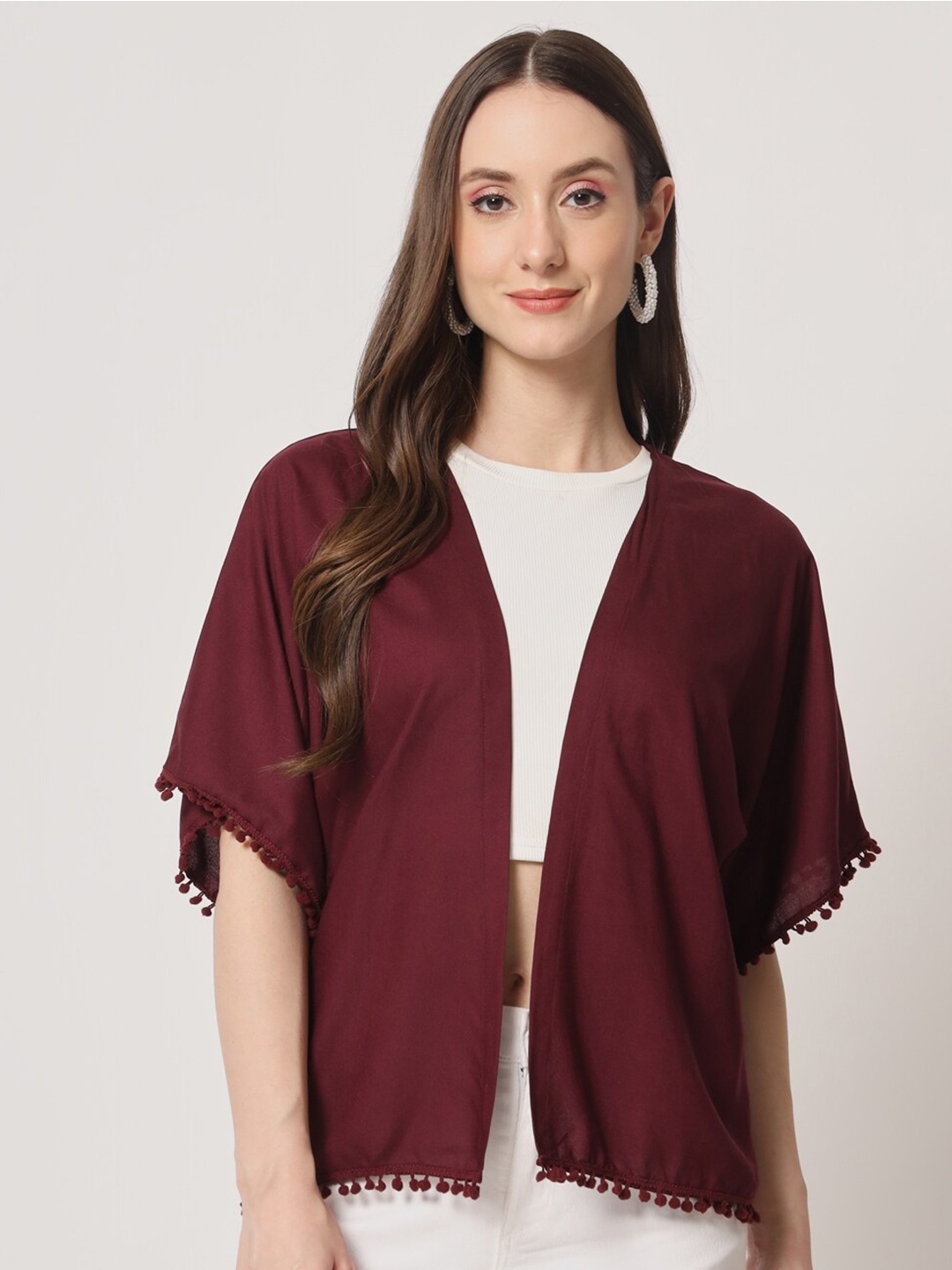 

Trend Arrest Women Open Front Shrug, Burgundy
