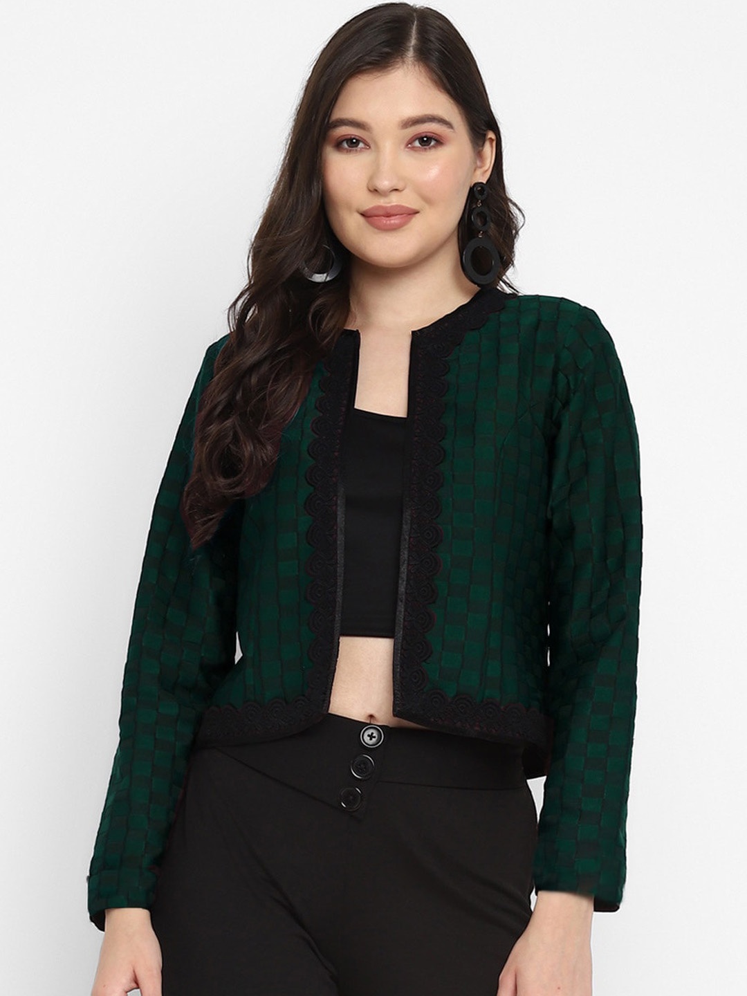 

Taurus Textured Mandarin Collar Tailored Jacket, Green