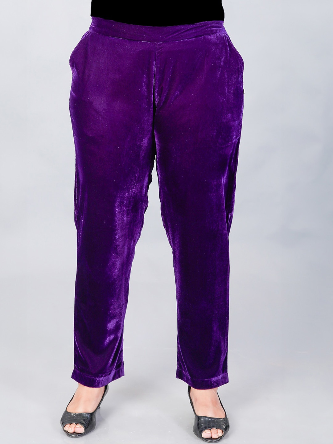 

FABNEST Women Relaxed Straight Leg Straight Fit Trousers, Purple