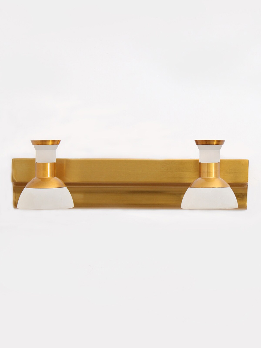SHREE KALA HOME DECOR White & Yellow Metal Traditional Rectangle Shaped Wall Lamp