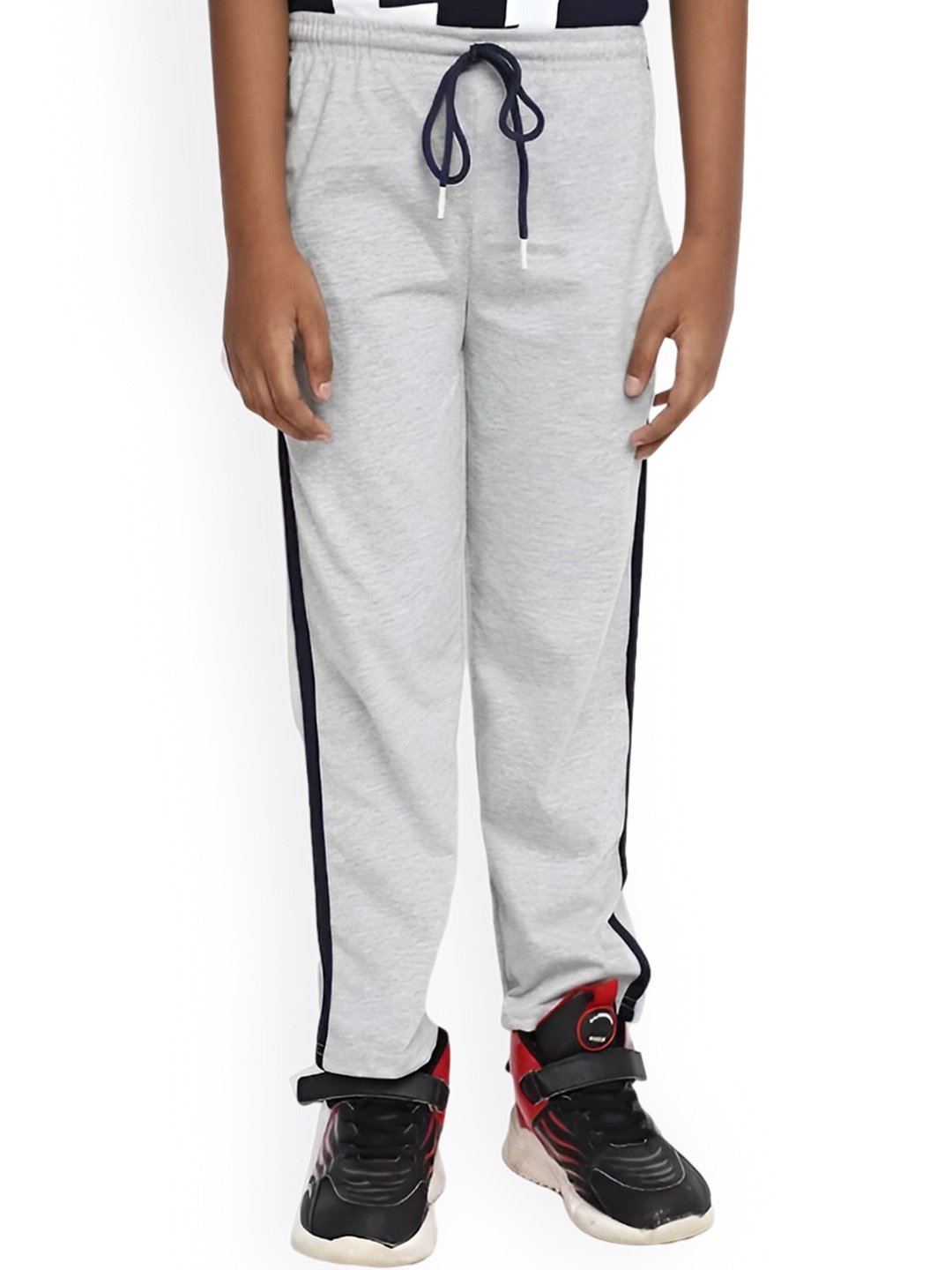

BAESD Boys Side Stripe Detail Cotton Track Pants, Grey