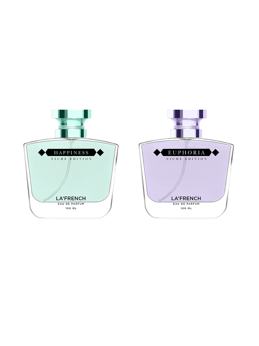 

La French Set of Happiness & Euphoria Long Lasting Eau De Parfum - 100 ml Each, Green
