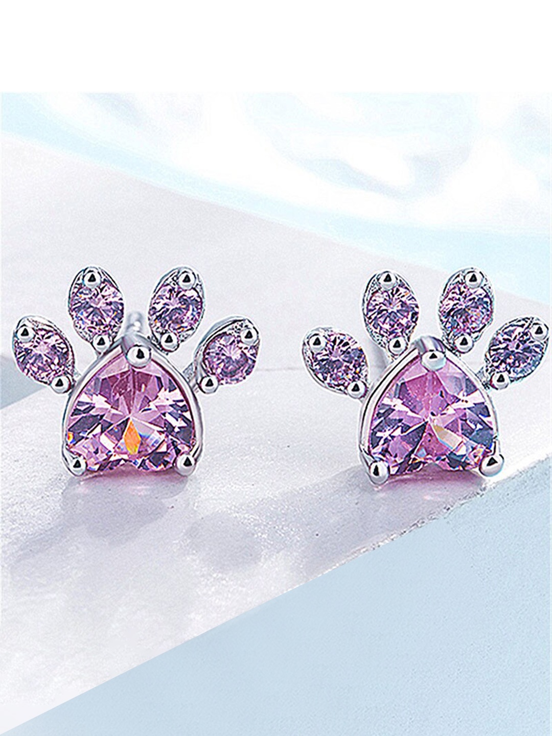 

MYKI Silver-Plated Cubic Zirconia Contemporary Stud Earrings
