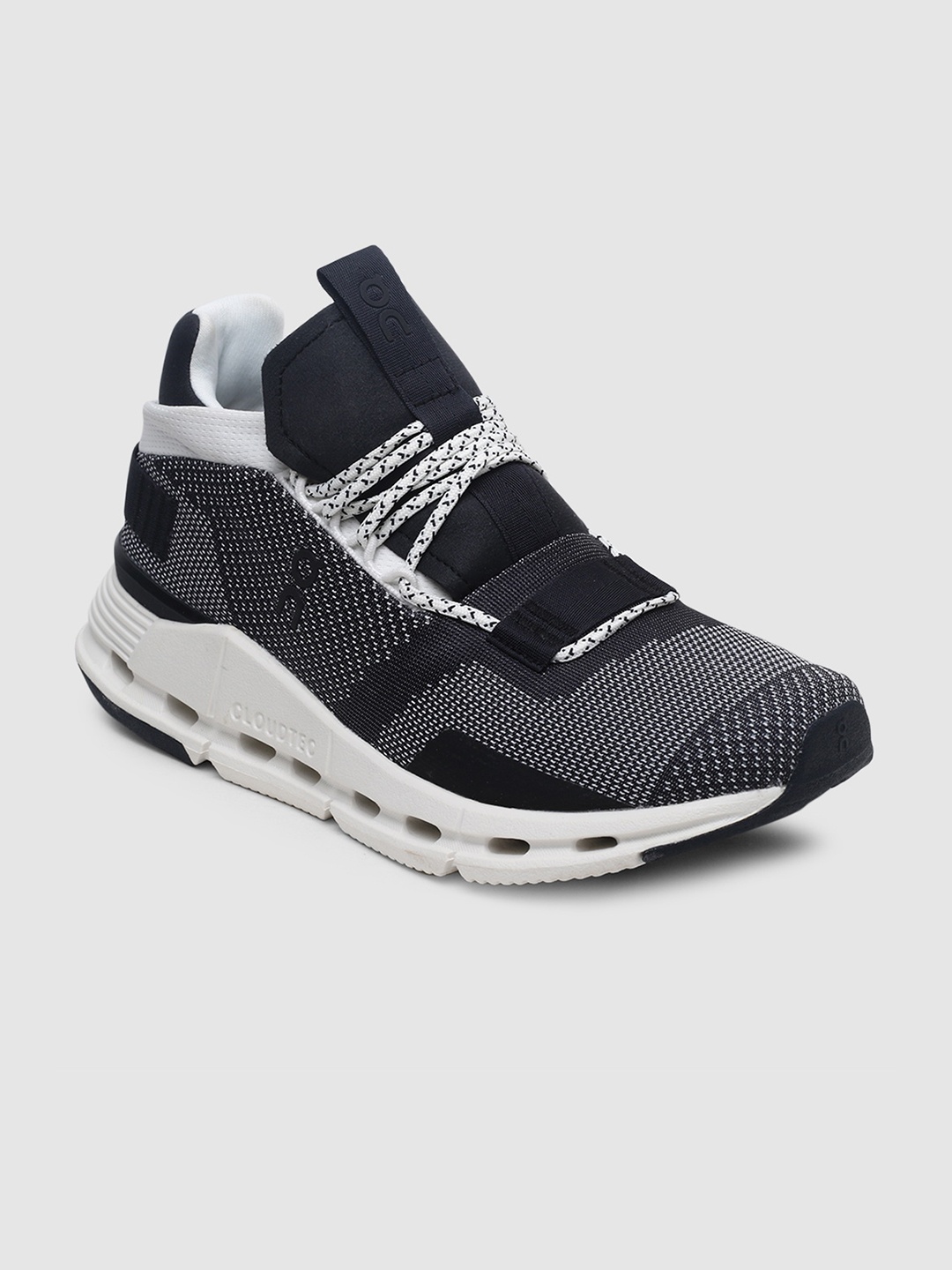 

ON Women Woven Design Cloud Nova 1 Running Shoes, Black