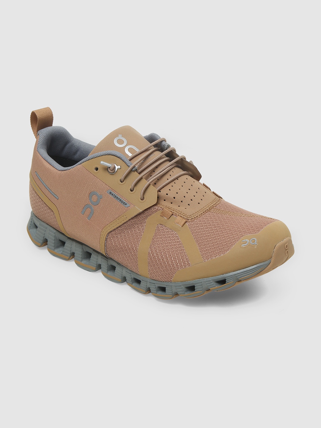 

ON Men Woven Design Cloud Waterproof 1 Running Shoes, Brown
