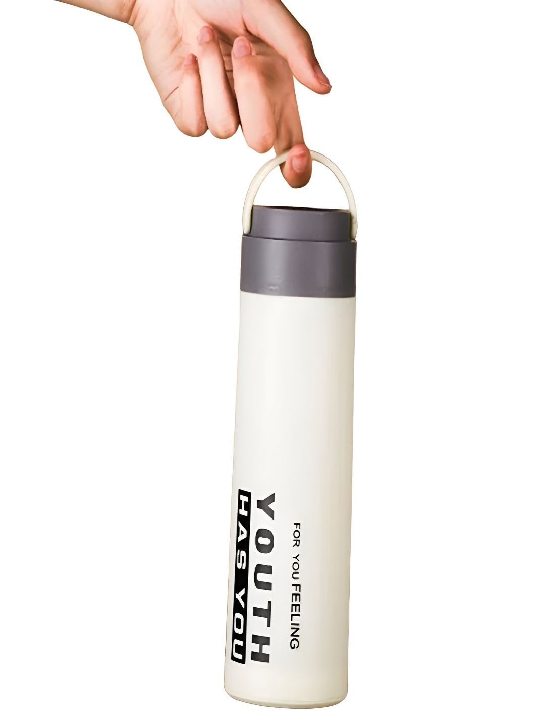 

WELOUR White Glass Printed Water Bottle